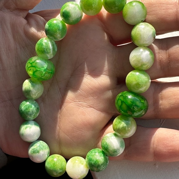 RARE PERSIAN JADE + AGATE NATURAL BRACELET size 7”,8” - Picture 11 of 13